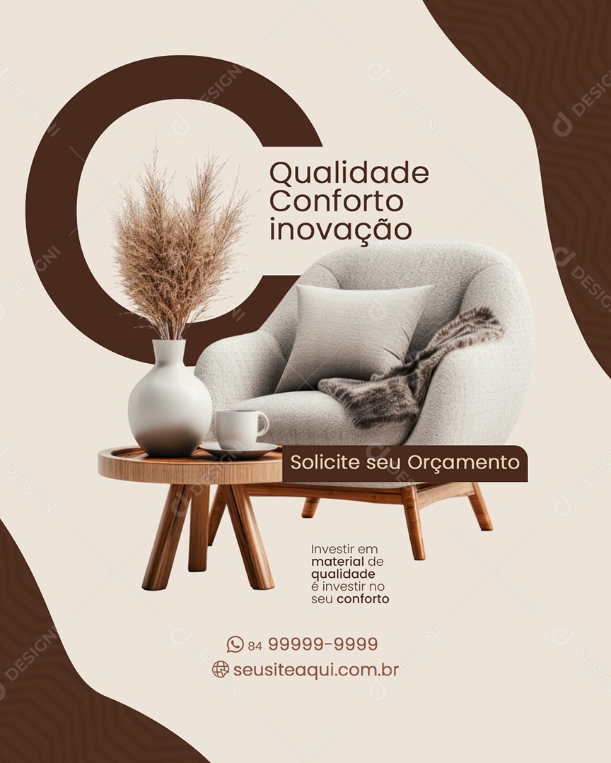 Loja de Móveis Qualidade Conforto Social Media PSD Editável