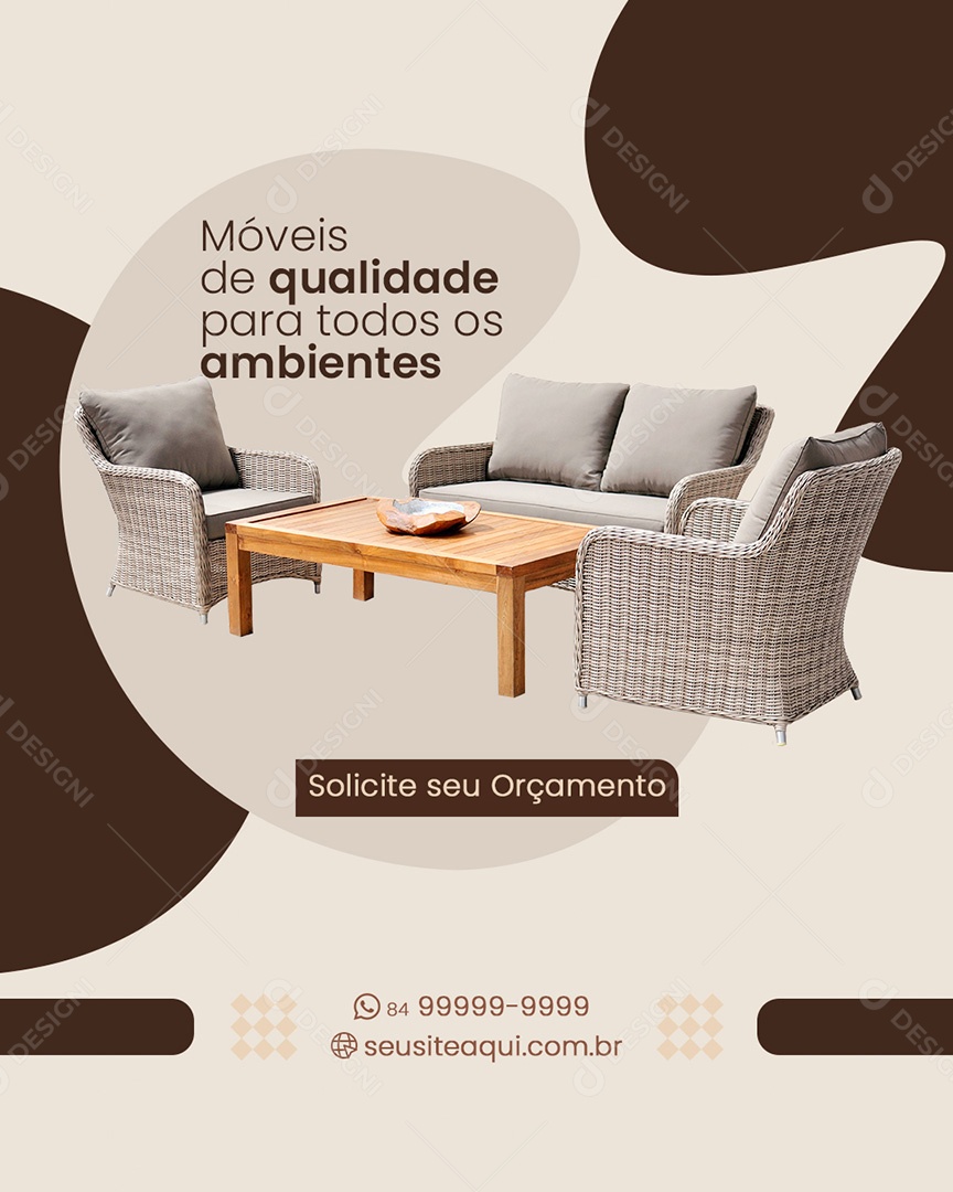 Loja de Móveis Qualidade Para Todos os Ambientes Social Media PSD Editável