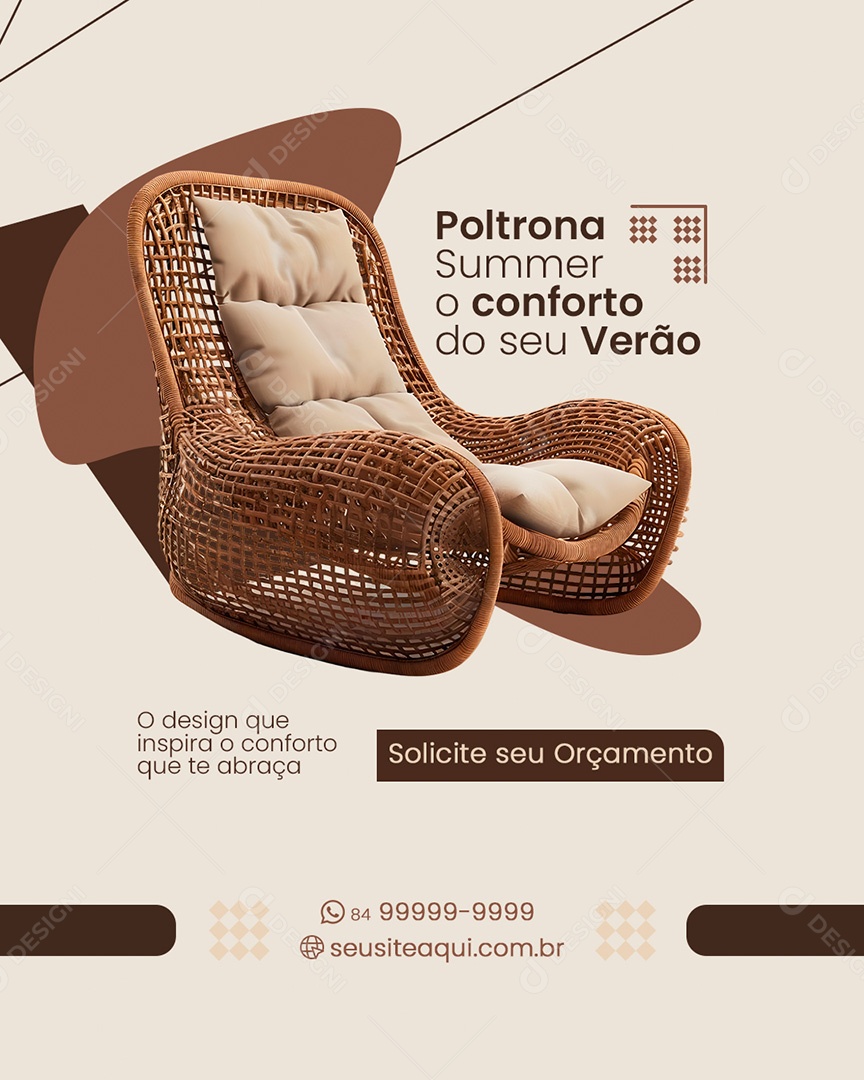 Loja de Móveis Conforto do Seu Verão Social Media PSD Editável