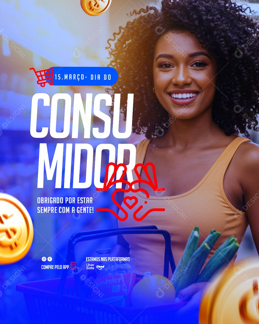 Dia Do Consumidor 15 De Março Delivery Grátis Social Media PSD Editável