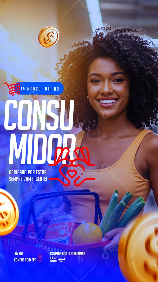 Story Dia Do Consumidor 15 De Março Delivery Grátis Social Media PSD Editável