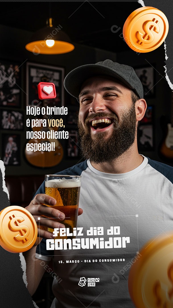 Story Dia Do Consumidor 15 De Março Bar Social Media PSD Editável
