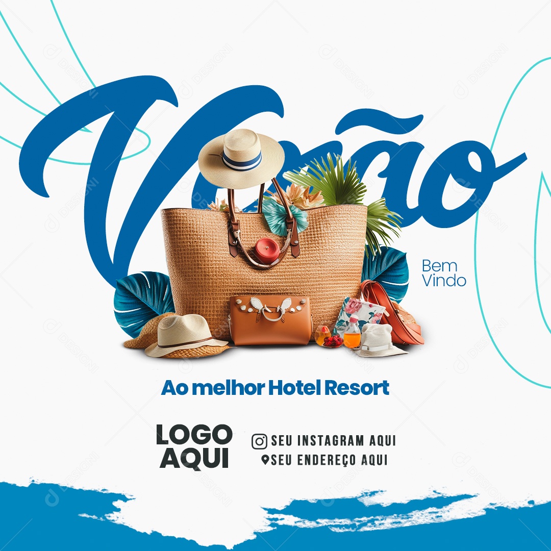 Resort O Melhor Hotel Social Media PSD Editável