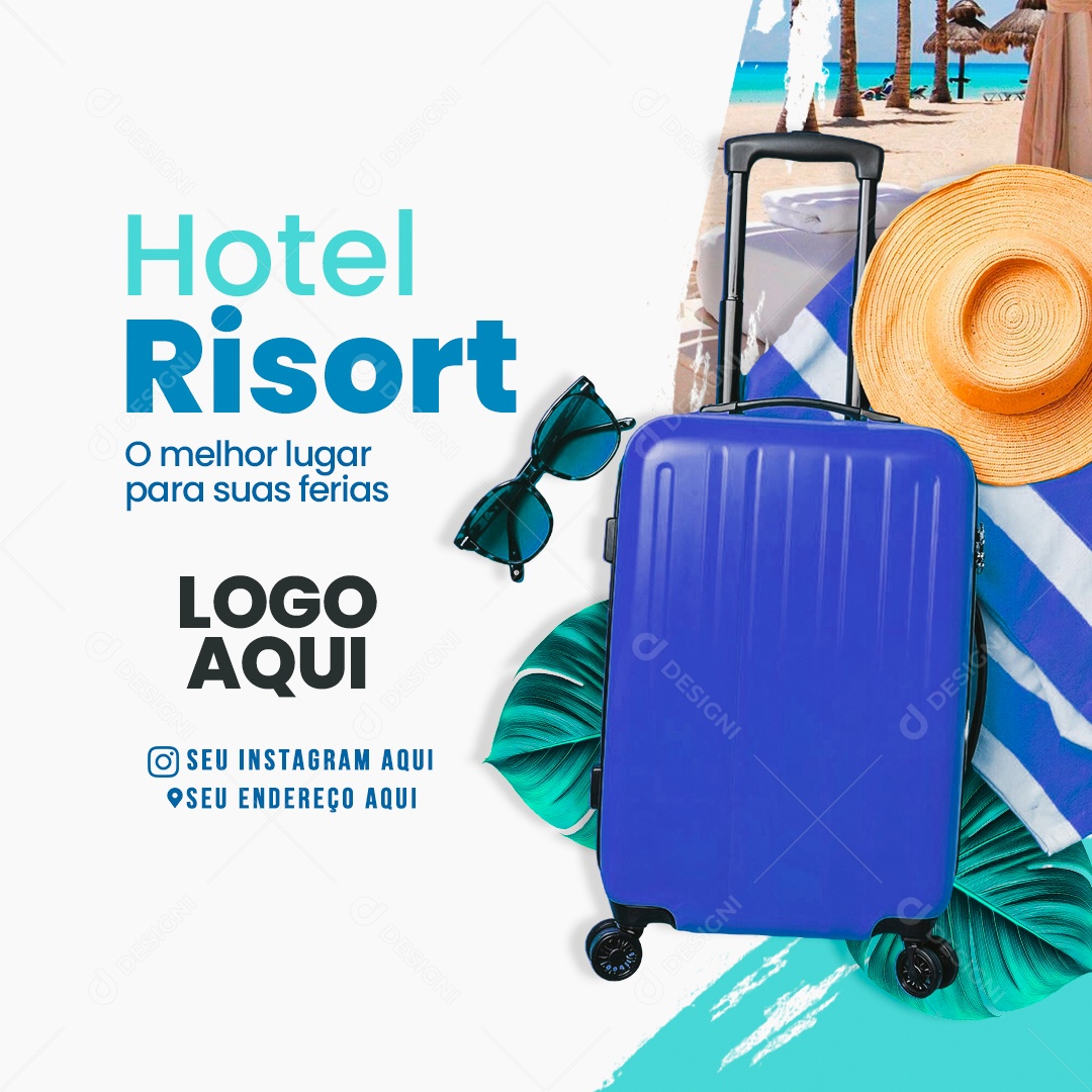 Resort Hotel Social Media PSD Editável