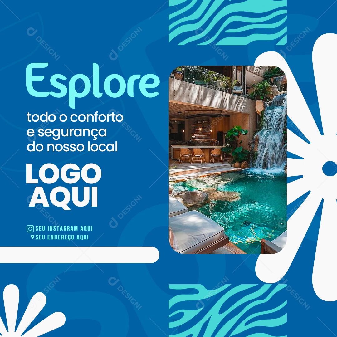 Resort Explore Todo o Conforto Social Media PSD Editável