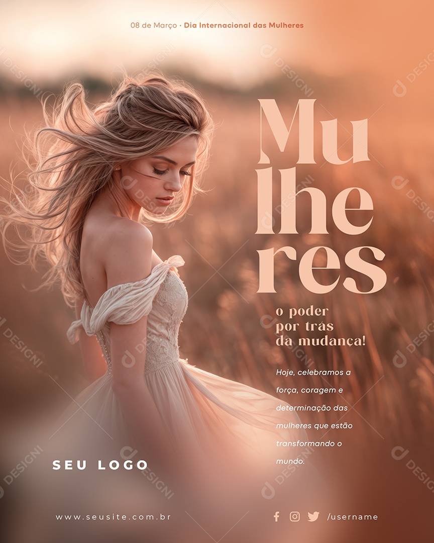 Social Media Dia Internacional Das Mulheres 08 de Março PSD Editável