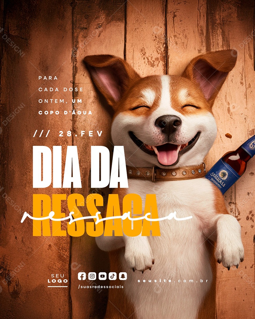 Social Media Dia da Ressaca 28 de Fevereiro PSD Editável