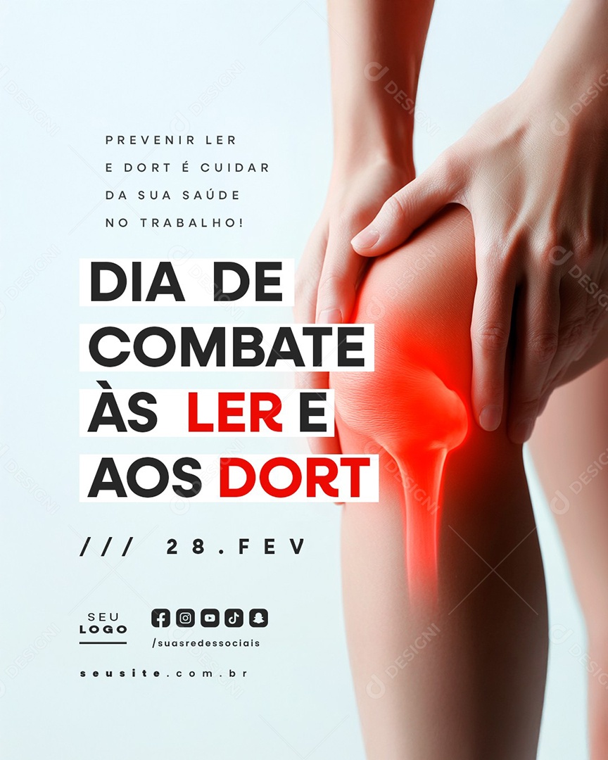 Dia de Combate às Ler e Aos Dort 28 de Fevereiro Social Media PSD Editável