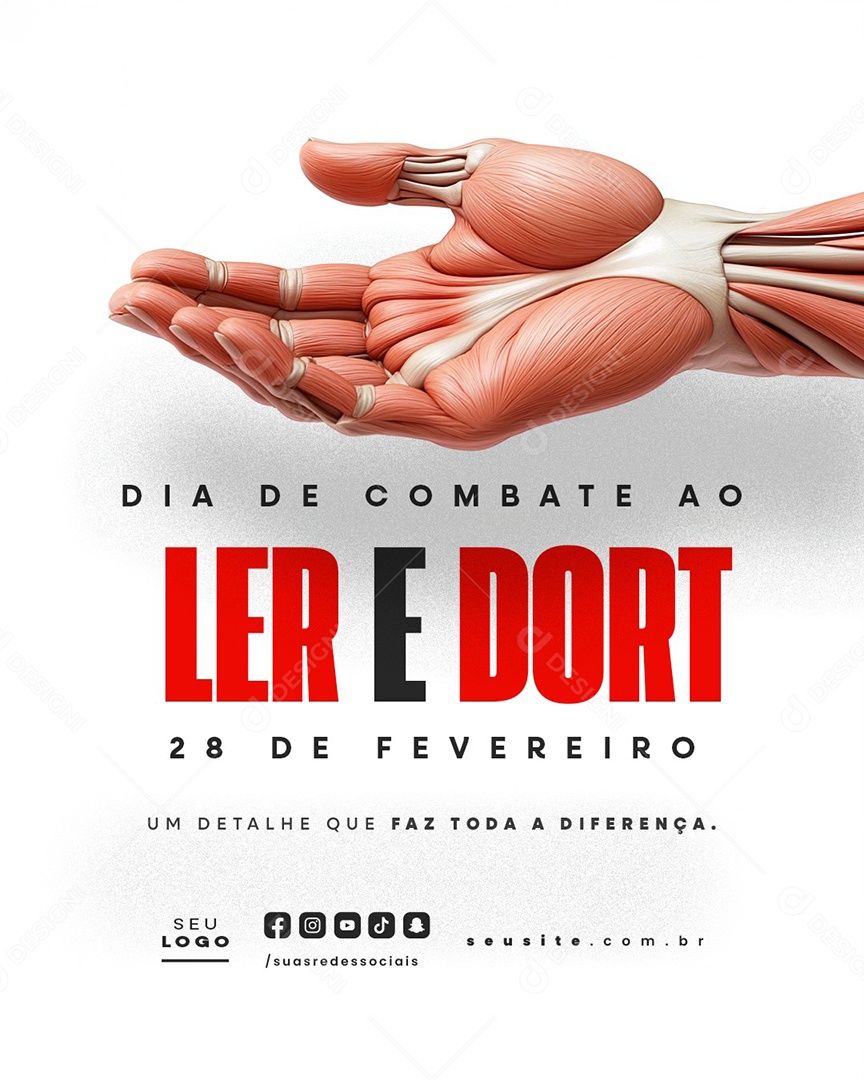 Dia de Combate ao Ler e Dort 28 de Fevereiro Social Media PSD Editável