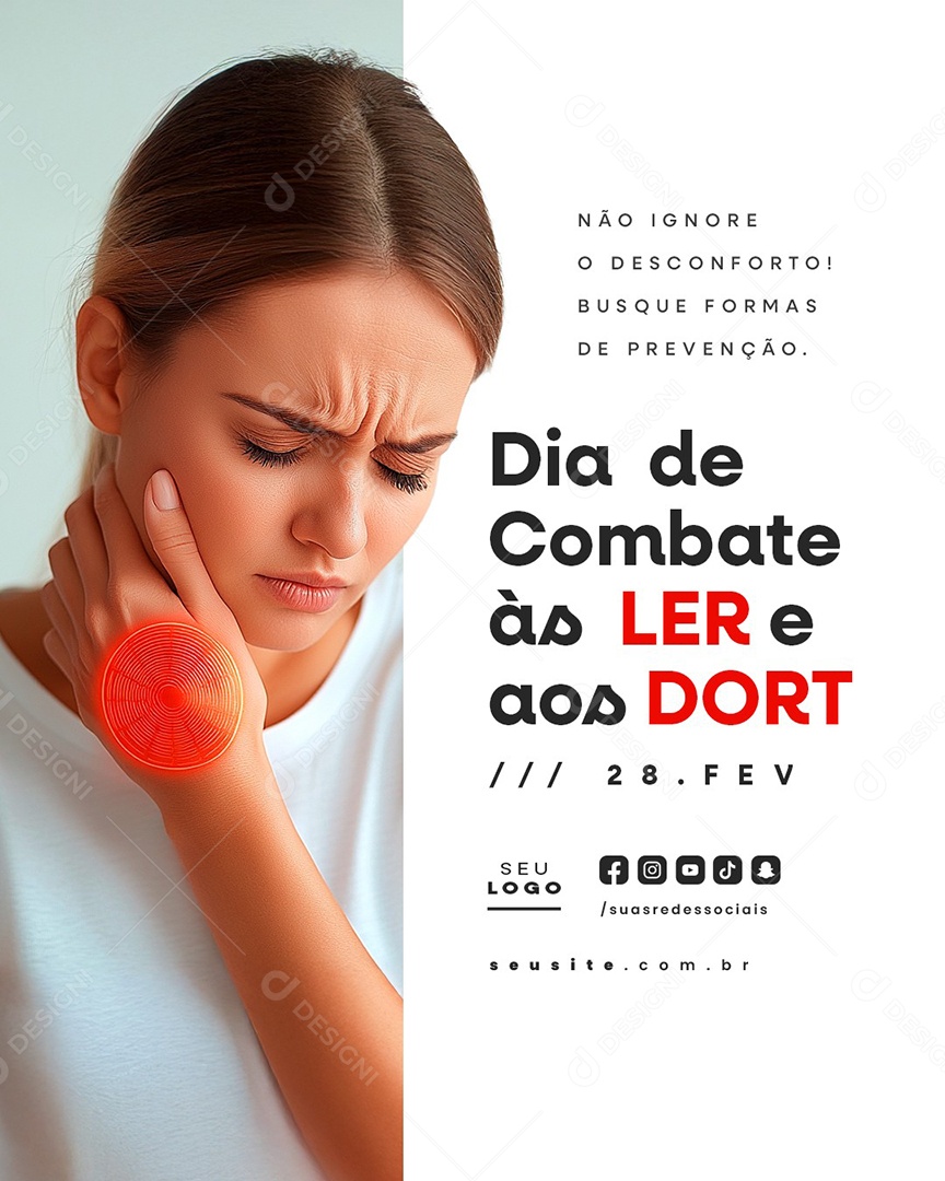 Dia de Combate às Ler e aos Dort 28 de Fevereiro Social Media PSD Editável