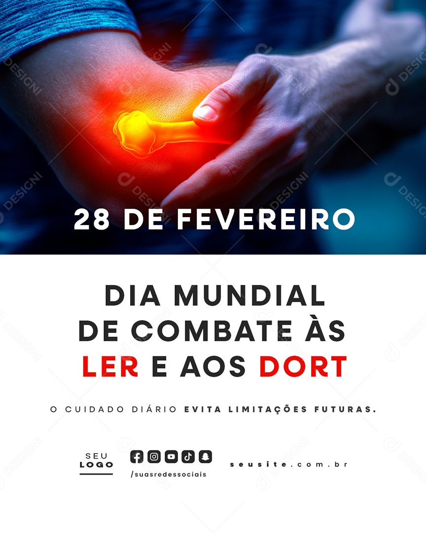 Dia Mundial de Combate às Ler e Aos Dort 28 de Fevereiro Social Media PSD Editável
