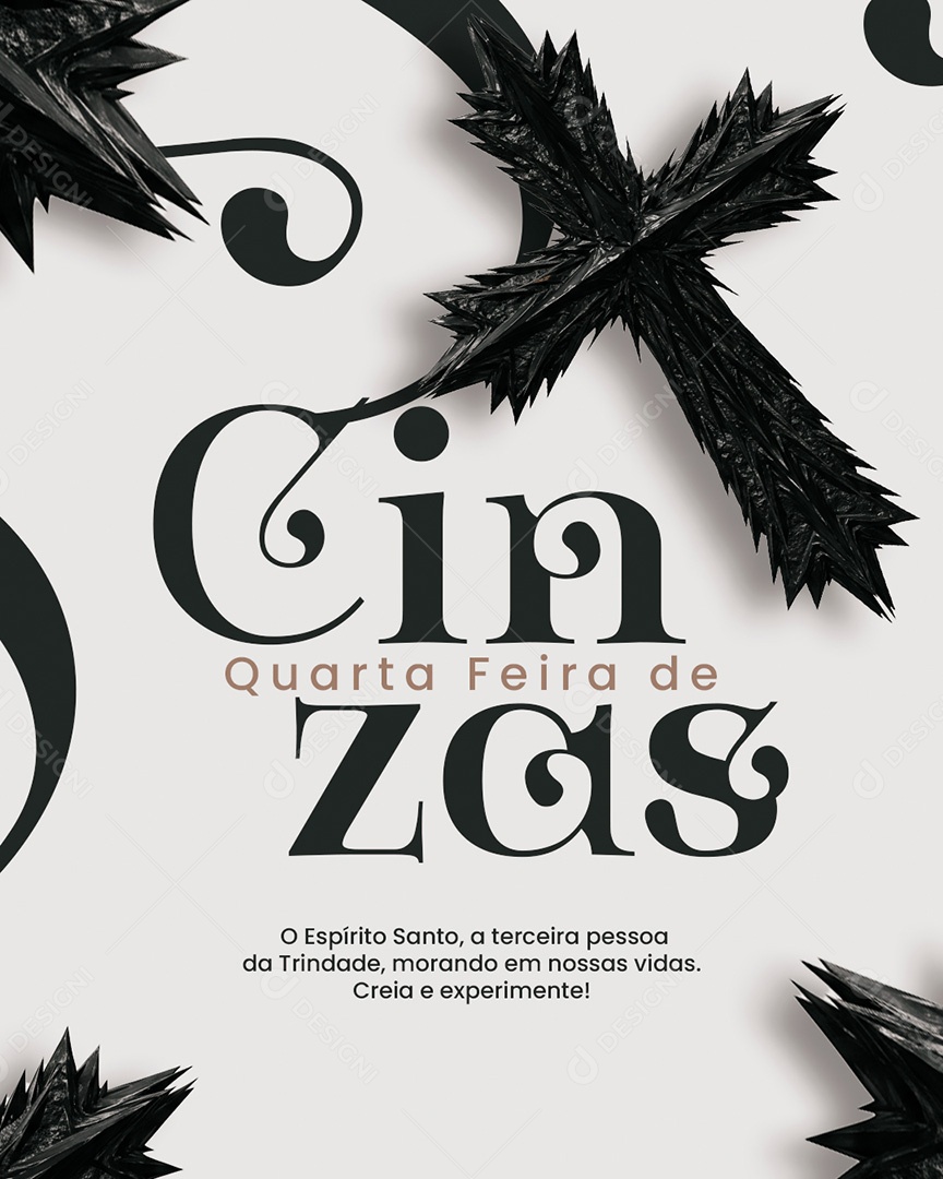 Quarta Feira de Cinzas 05 de Março Social Media PSD Editável