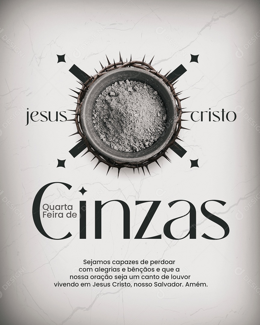 Quarta Feira de Cinzas 05 de Março Social Media PSD Editável