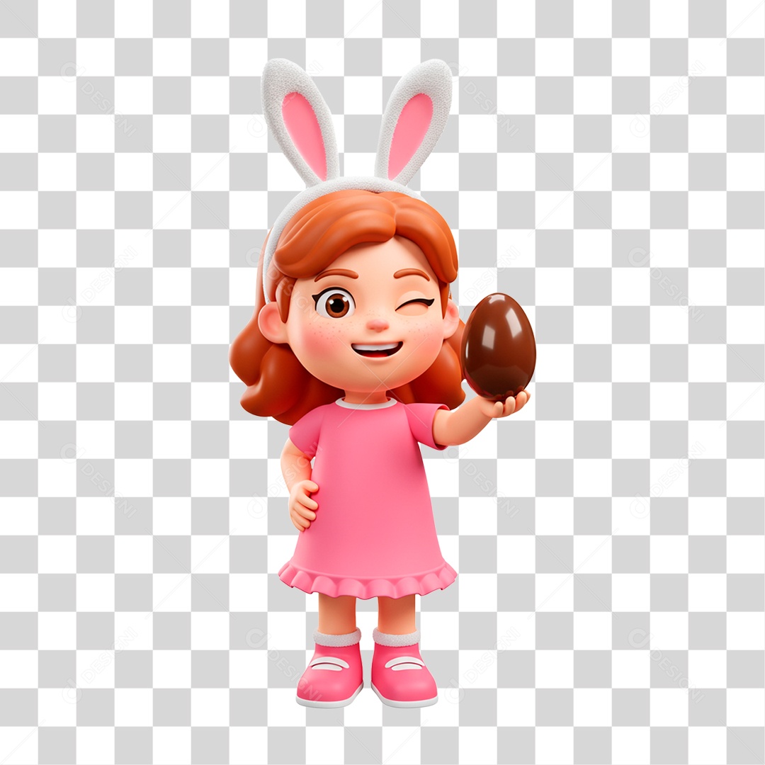 Criança Segurando Ovo de Chocolate PNG Transparente