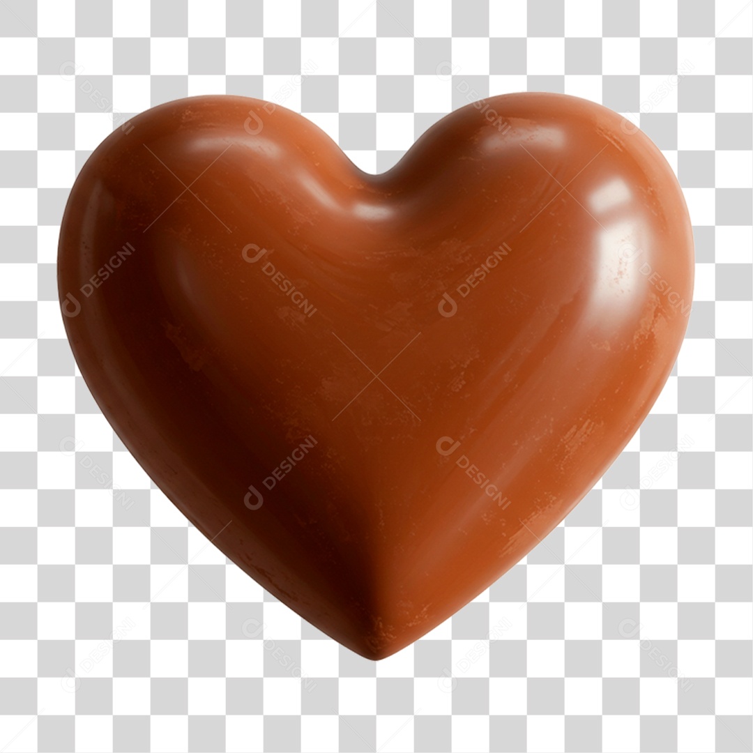 Coração de Chocolate PNG Transparente