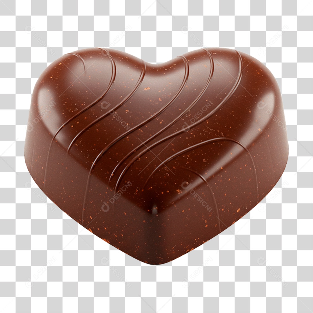 Coração de Chocolate PNG Transparente