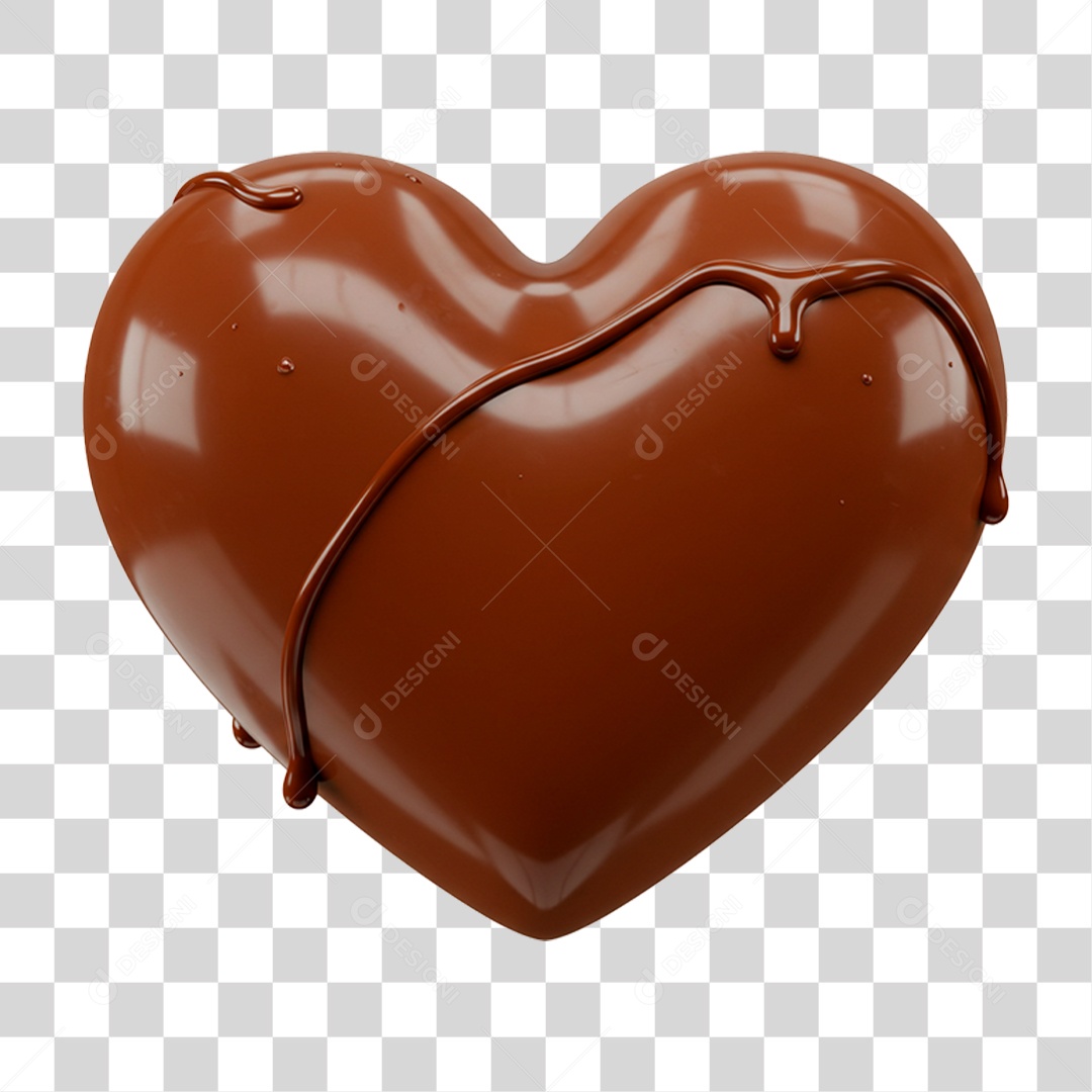 Coração de Chocolate PNG Transparente