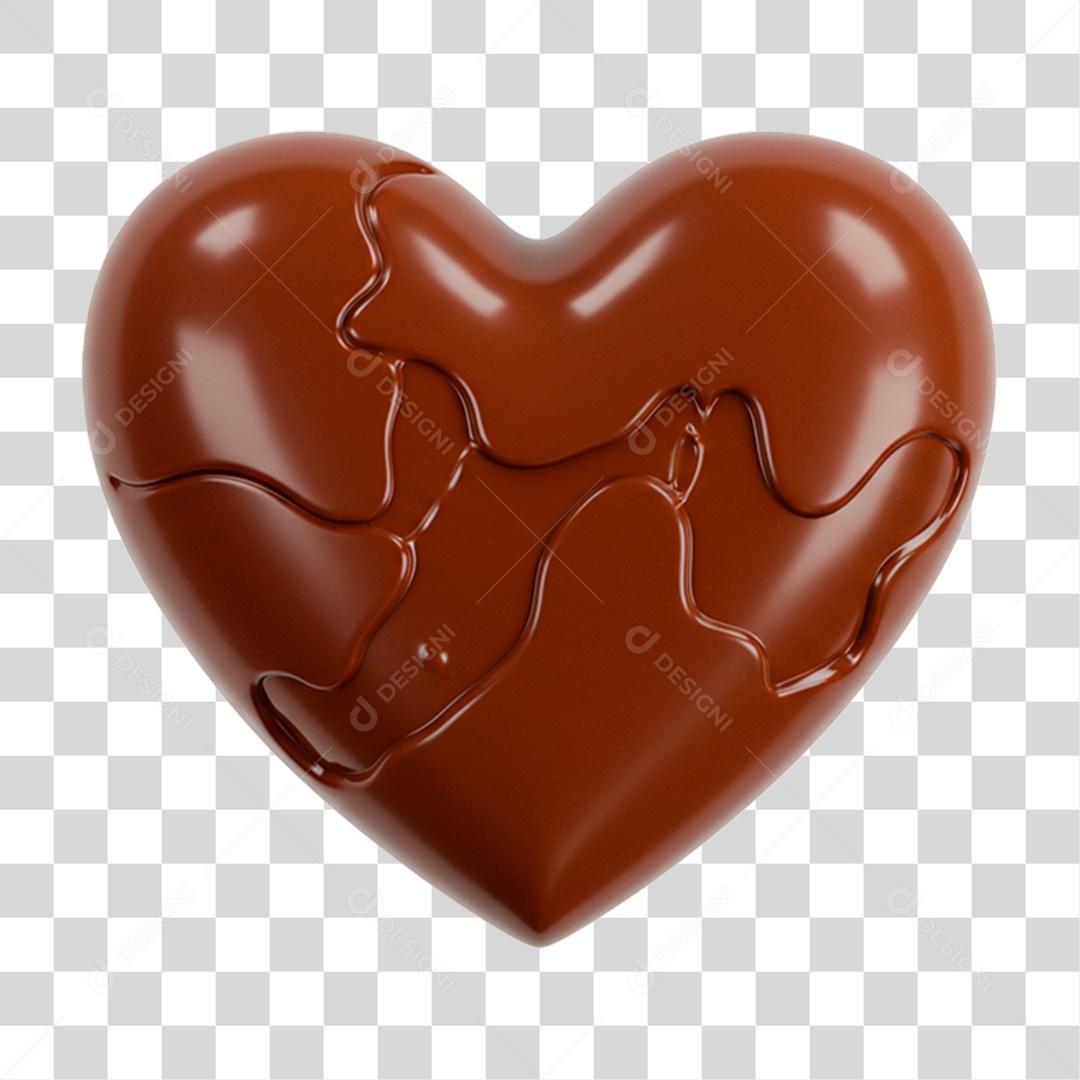 Coração de Chocolate PNG Transparente