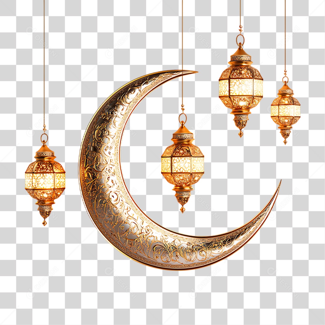 Luminária em Forma de Lua PNG Transparente