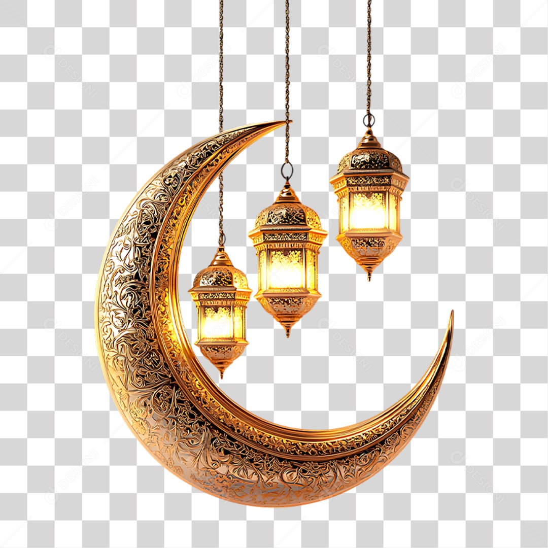 Luminária em Forma de Lua PNG Transparente