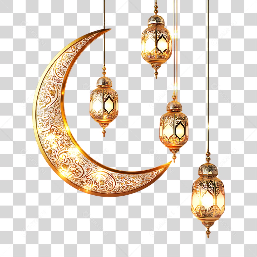 Luminária em Forma de Lua PNG Transparente