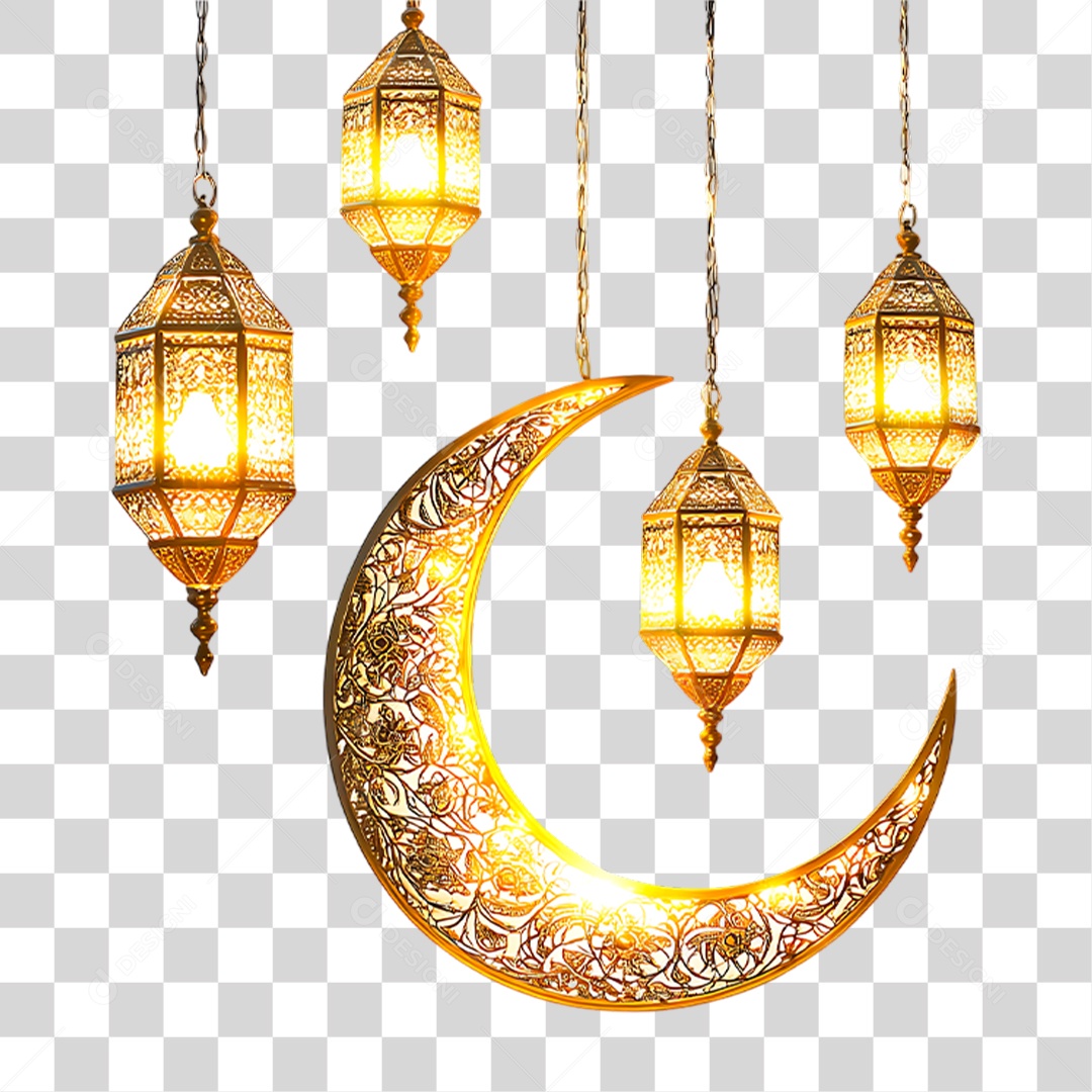 Luminária em Forma de Lua PNG Transparente