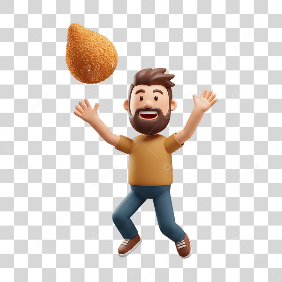 Personagem com Coxinha PNG Transparente