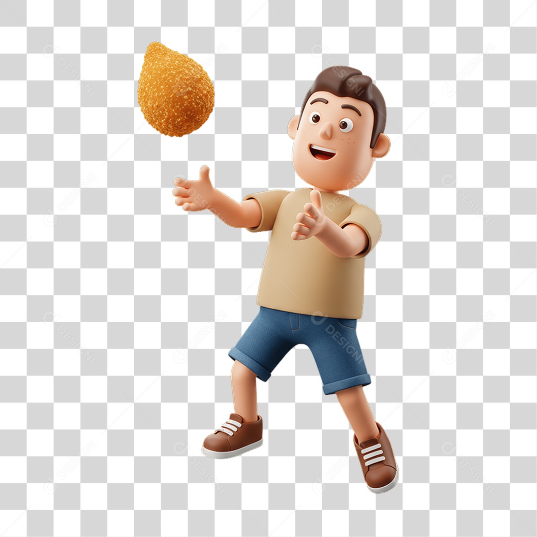 Personagem com Coxinha PNG Transparente