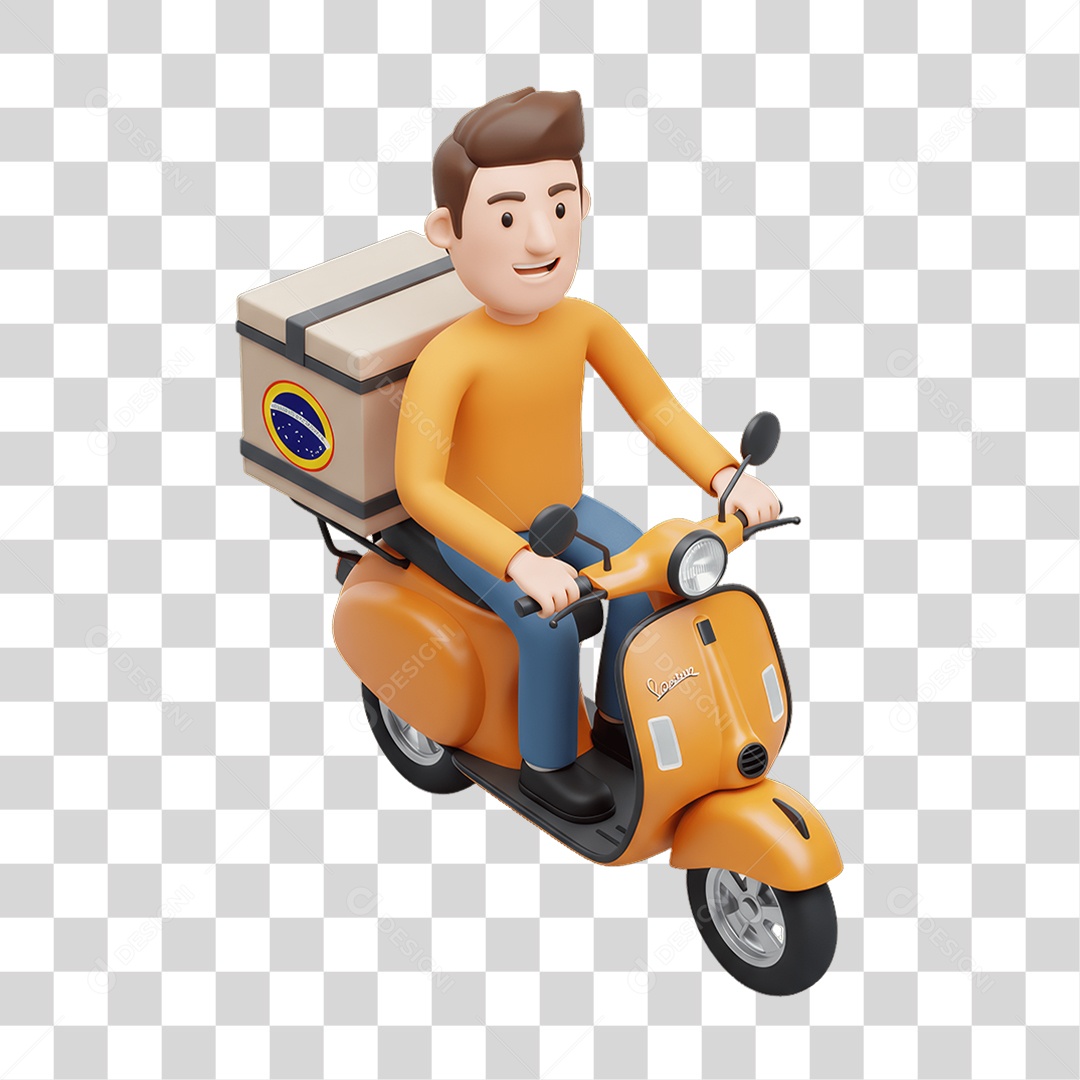Personagem Entregador PNG Transparente