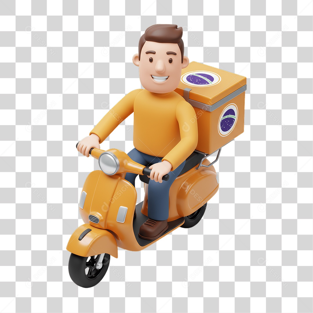 Personagem Entregador PNG Transparente