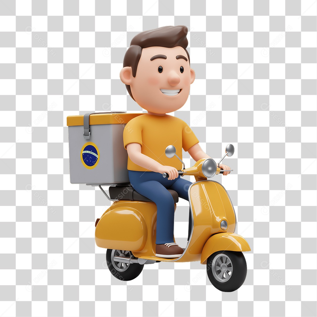 Personagem Entregador PNG Transparente