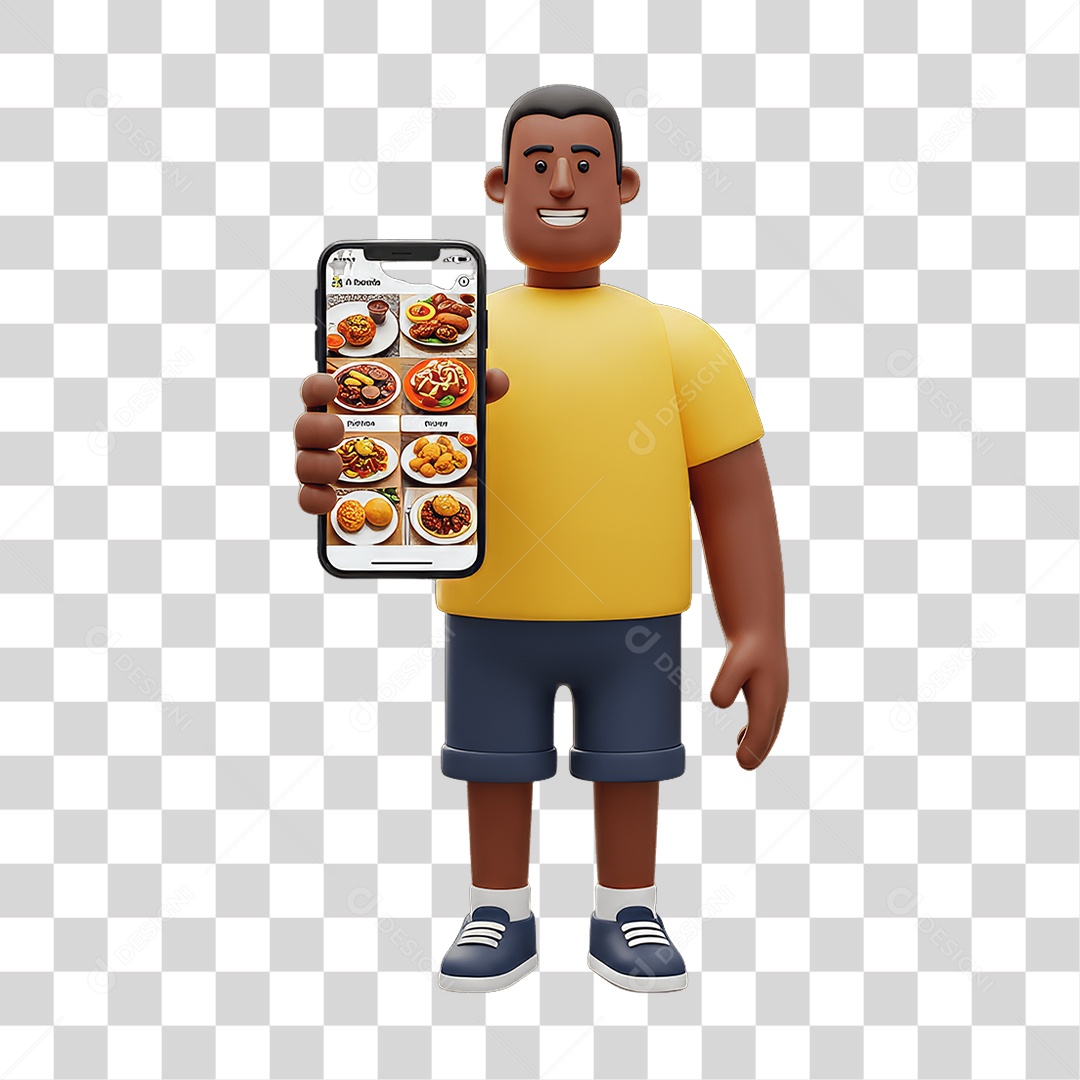 Homem com Celular PNG Transparente