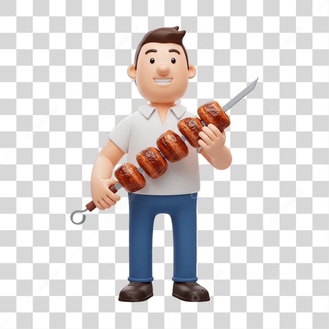 Personagem Homem com Espeto PNG Transparente