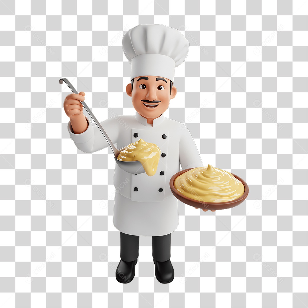 Personagem Chefe de Cozinha PNG Transparente