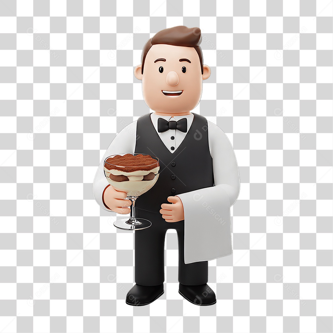 Personagem Homem Italiano com Comida Típica da Região PNG Transparente