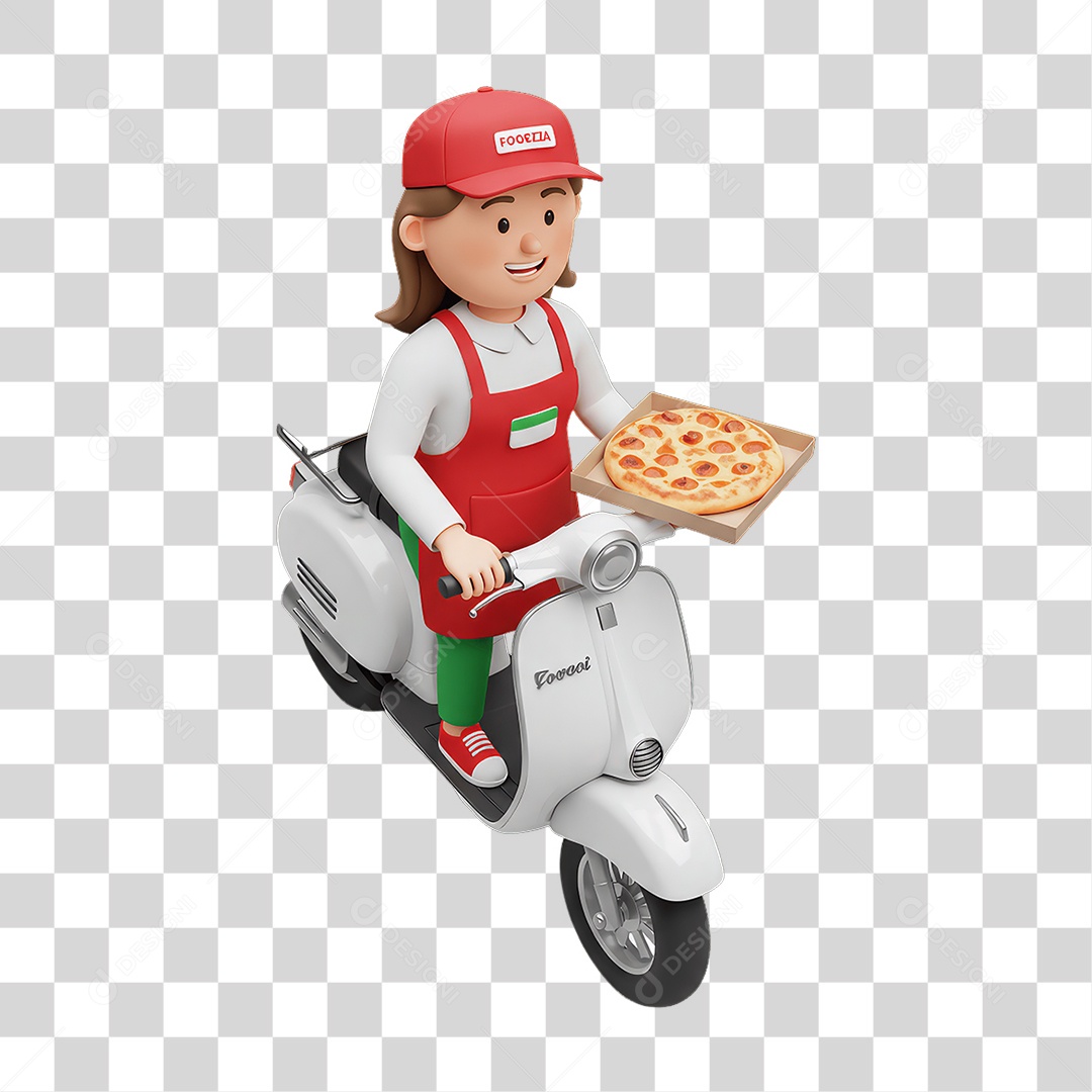 Personagem Entregadora Italiana PNG Transparente