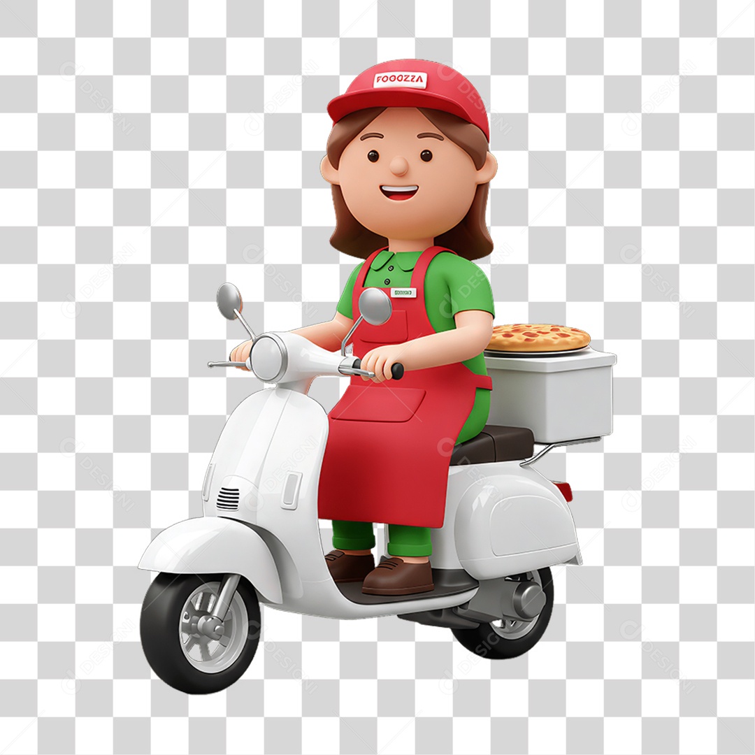 Personagem Entregadora Italiana PNG Transparente