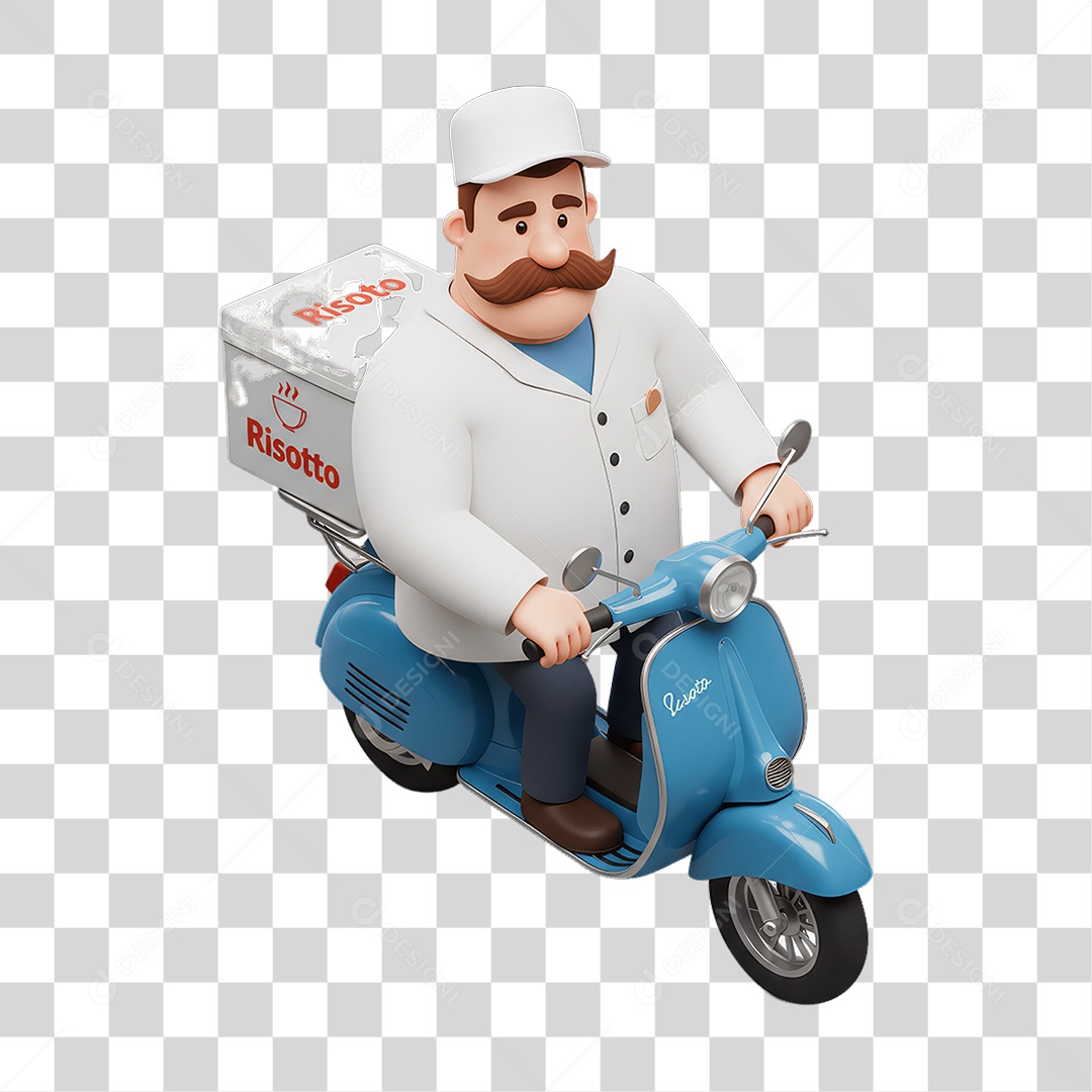 Personagem Entregador Italiano PNG Transparente