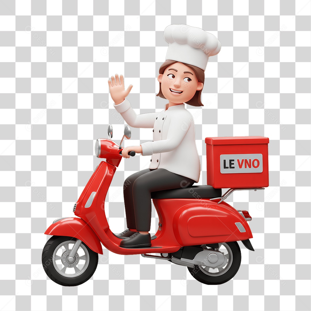 Personagem Entregadora Italiana PNG Transparente