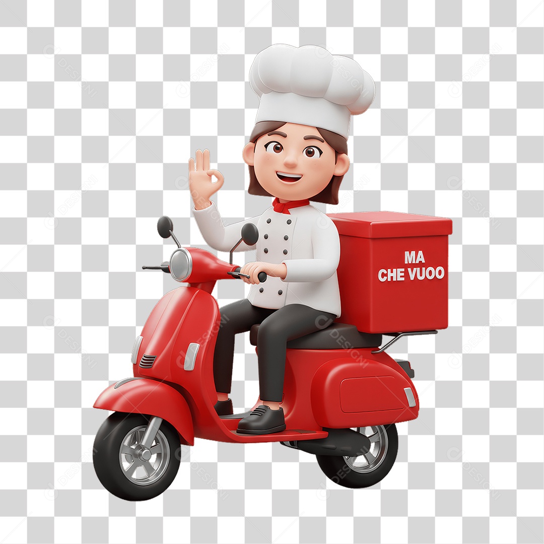 Personagem Entregadora Italiana PNG Transparente