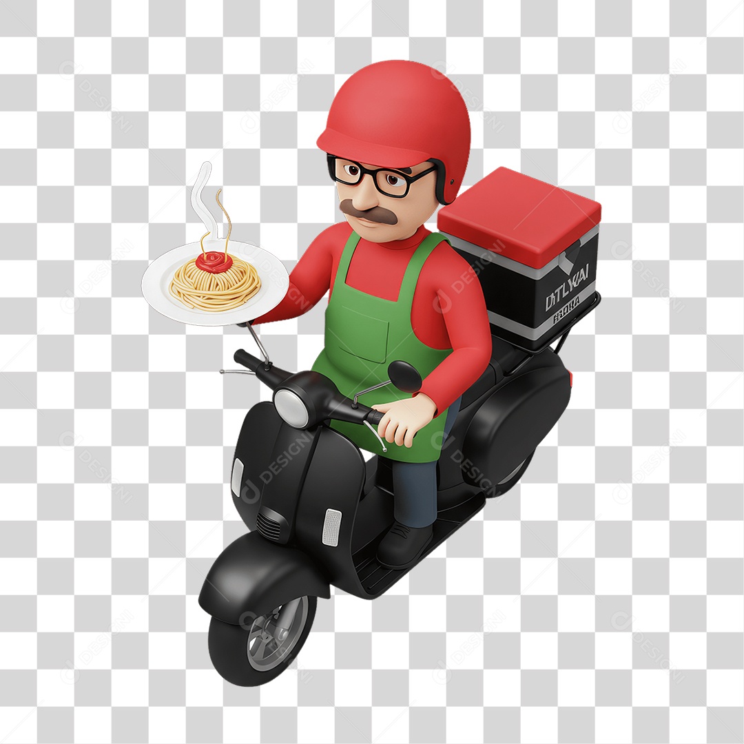 Personagem Entregador Italiano PNG Transparente