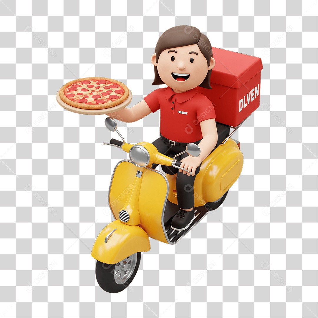 Personagem Entregadora Italiana PNG Transparente