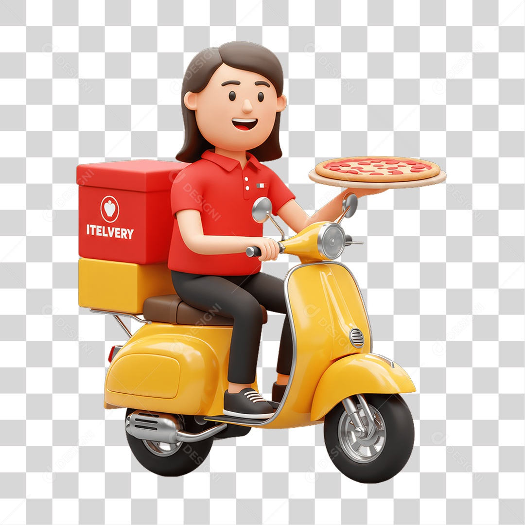 Personagem Entregadora Italiana PNG Transparente