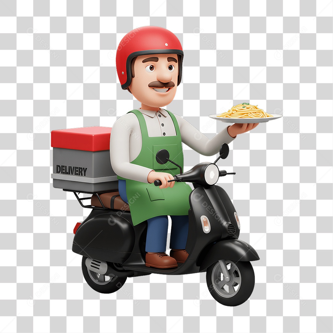 Personagem Entregador Italiano PNG Transparente