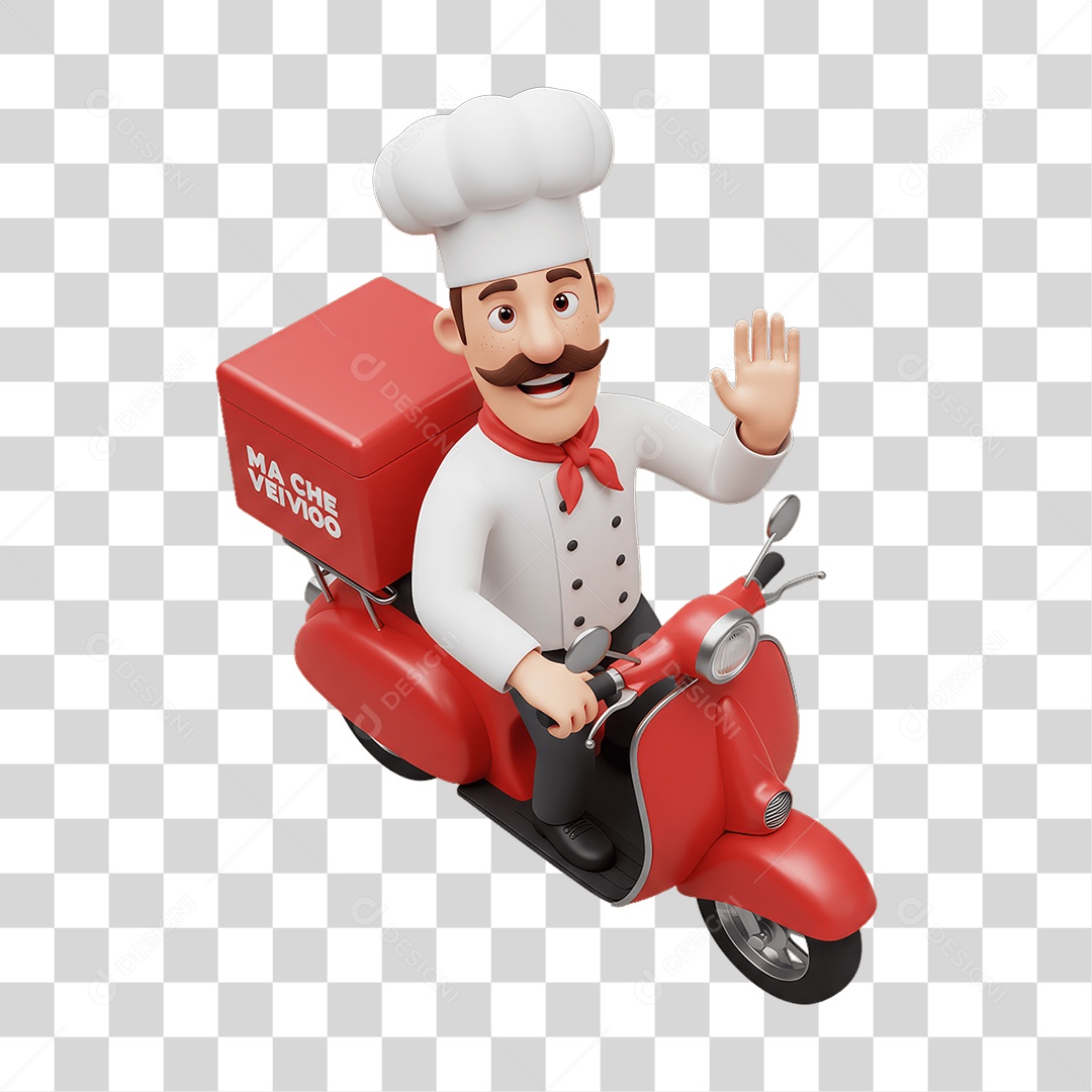 Personagem Entregador Italiano PNG Transparente