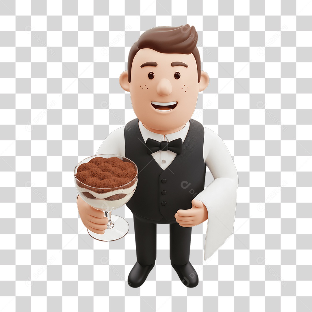 Personagem Homem Italiano com Comida Típica da Região PNG Transparente