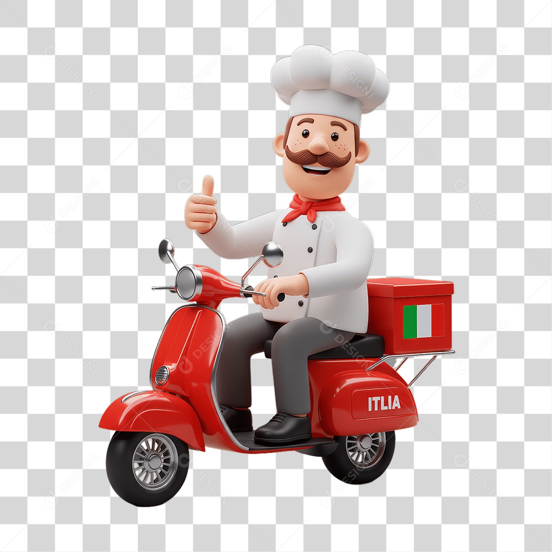 Personagem Entregador Italiano PNG Transparente