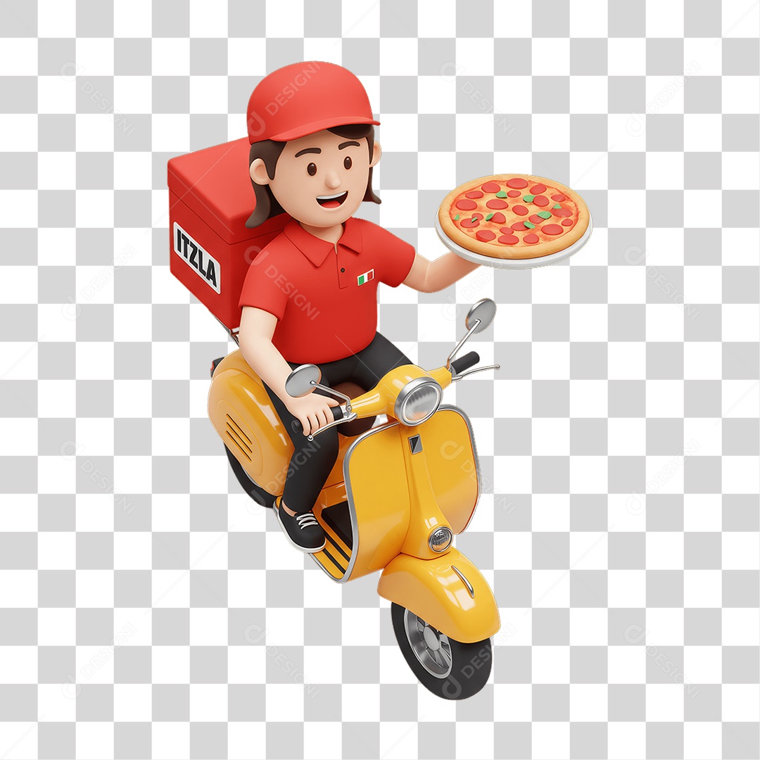 Personagem Entregadora Italiana PNG Transparente