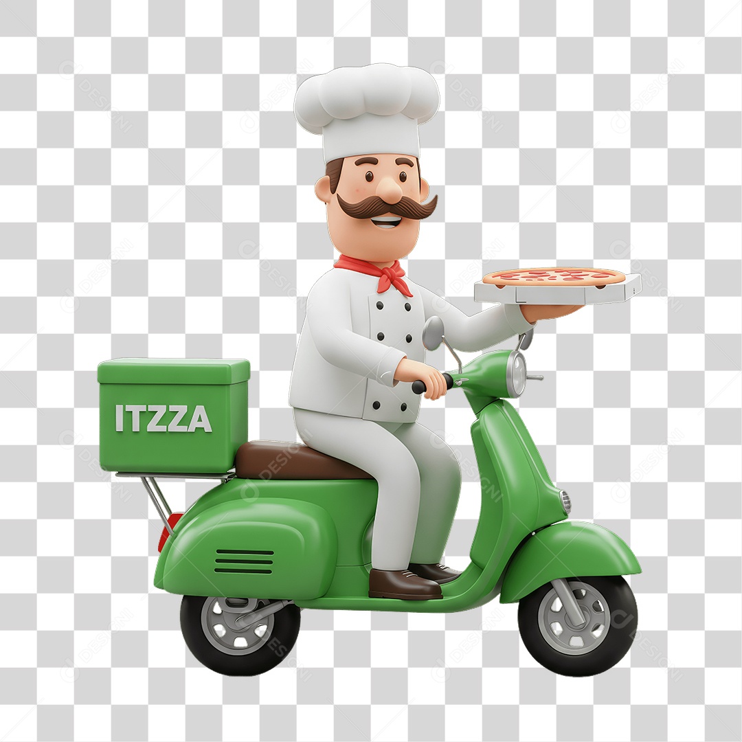 Personagem Entregador Italiano PNG Transparente