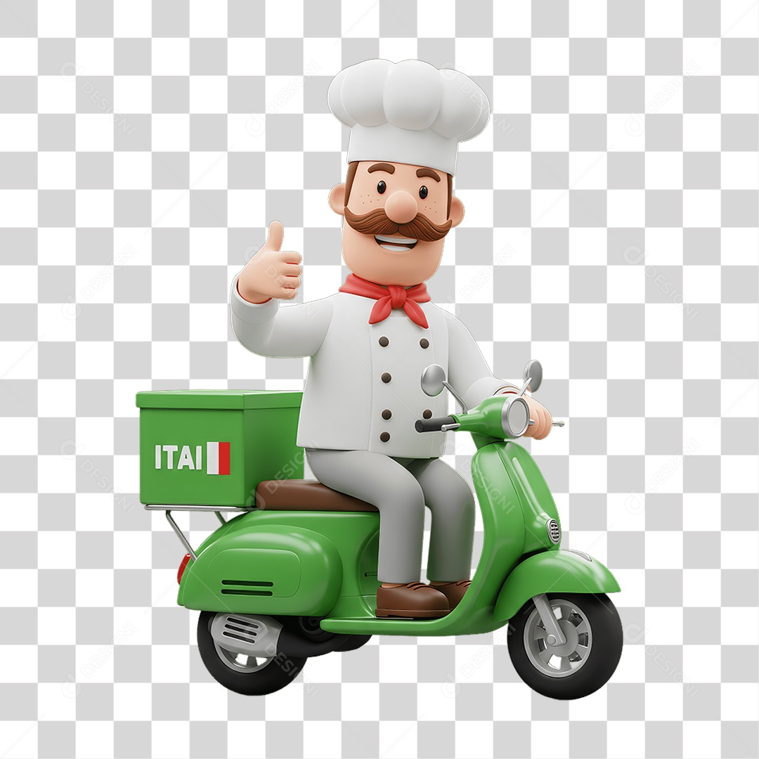 Personagem Entregador Italiano PNG Transparente